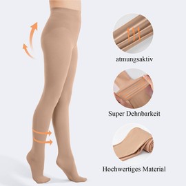 CozyWow Girls' Semi Opaque Ballet Tights Microfibre Dance Tights with Foot Natural Colour 6-8 Years