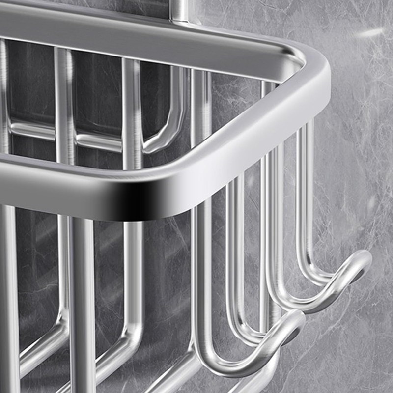 Hanging shower rack, bathroom storage rack, shampoo bracket, Space Aluminum