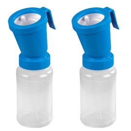 Q'mark 2 Pack Teat Dip Cup, Non Reflow Nipple Cleaning Disinfection, Dip Cup for Cow Sheep Goat, Non-Return Teat Dipper - 300 ml Blue