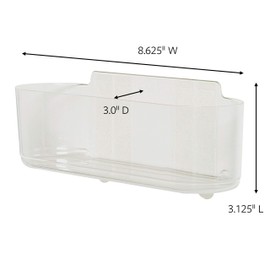 Command Large Caddy, Clear, with 4 Clear Indoor Strips, Organize Damage-Free