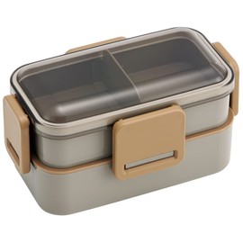 Skater PFLW4AG-A Lunch Box, Mauve Gray, 20.3 fl oz (600 ml), Antibacterial, Fluffy, Dome-Shaped Lid, 2-Tier, Made in Japan