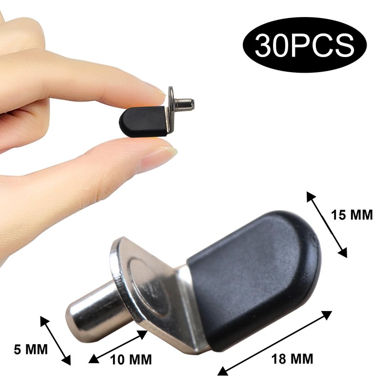 30 PCS Shelf Support Pegs with Protective Rubber Sleeve, Cupboard