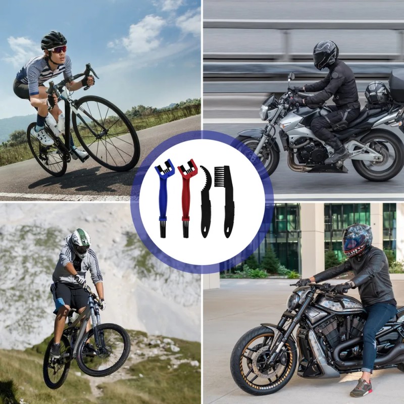 4pcs Cepillos De Limpieza Para Cadena De Bicicleta Moto Multicolor