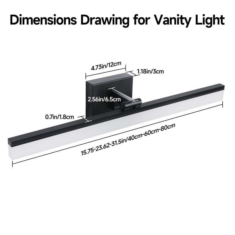 Velumina Modern Bathroom Mirror Light 24W Dimmable 5CCT Mirror Cabinet