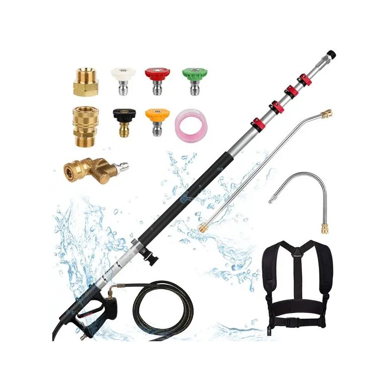 "24FT Telescopic Gun High Pressure Cleaner"Color: as picture Color