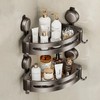 Shower Caddy Corner,Suction Cup Shower Caddy with Hooks,No Drilling Rustproof