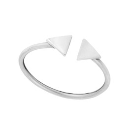81stgeneration Women's .925 Sterling Silver Thin Band Double Triangle Stackable Ring, Sterling silver