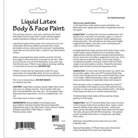 Pride Kit - Liquid Latex Body and Face Paint - Fx Make Up, Professional Quality Latex, Ammonia Free, 6 1" Brushes and 6 2 Fl. Oz. Paint Colors