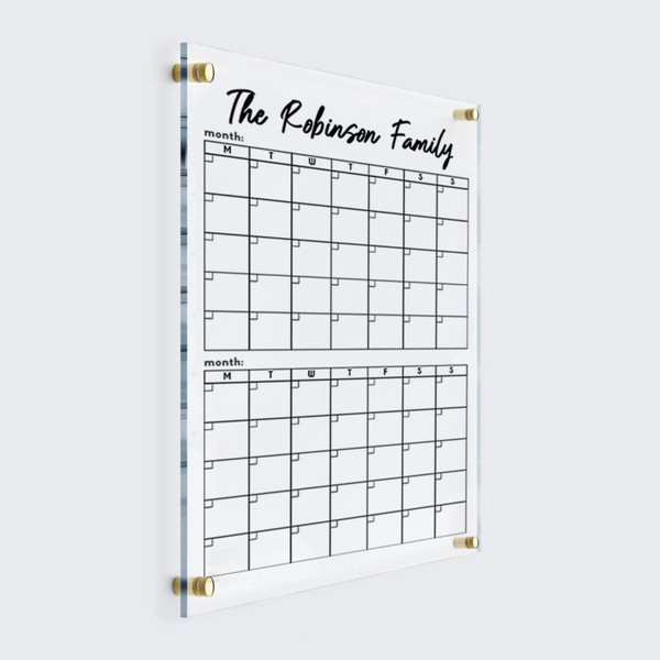 Two Month Wall Calendar Vertical Personalized Planner - Personalized Calendar