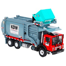 POCO DIVO Diecast 1/24 Garbage Truck, Metal Trash Vehicle Material Transporter, Heavy Alloy Waste Recycle Dumpster Car, Action Toy Education Scale Model, Kids Boy Girl STEM Gift Adult Collection, Grey