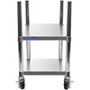 Commercial Stainless Steel Rice Warmer Cart Stand with Wheels 14"