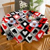 AOYEGO Poker Plaid Table Cloth Spades Square Heart Plum Flower