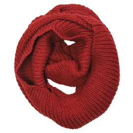 Wrapables Thick Knitted Winter Warm Infinity Scarf - Red Wine