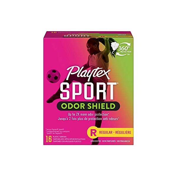 Playtex Sport Fresh Balance Tampons with Odor Shield Technology, Regular, UnScented - 16 Count