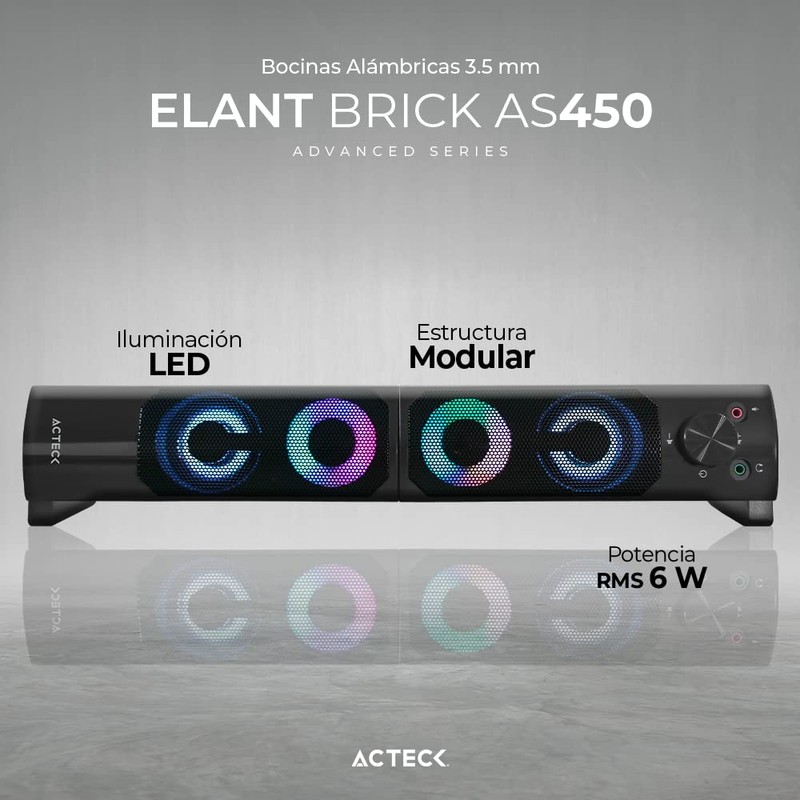 Bocinas Elant Brick AS450 2.0 Ch + Alimentación USB A