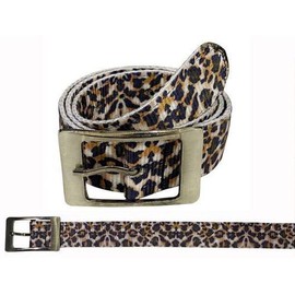 Leopard Nylon Belt with pre punched holes. - Size: Large