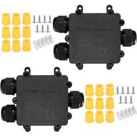 IP68 Waterproof Junction Box, 3-Way External Cable Glands Wire Connectors Electrical Junction Box, Outdoor Waterproof Cable Connector Box for Cable 4-12mm