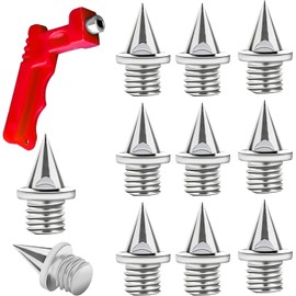 LATRAT Pack of 50 6 mm track spikes with 1 spike key, stable cross-country spikes for jumping, running, hiking, plastic, catwalk