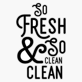 So Fresh And So Clean Clean Bumper Sticker Window Vinyl Decal 5"
