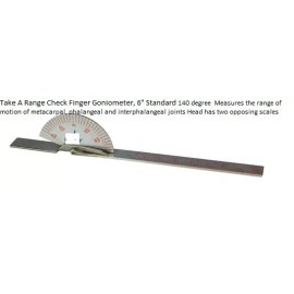 Finger Goniometer 6" Standard 140 degree Measures the range of motion of metacar