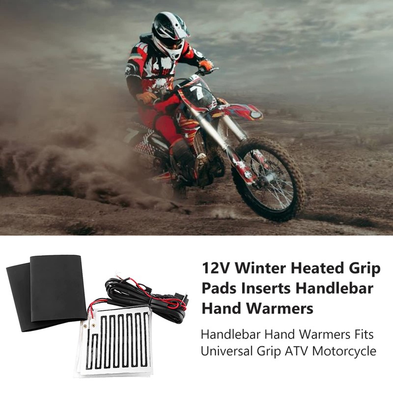 Moofey 12v Heated Motorcycle Grips, Handlebar Pad Fits Universal Grip