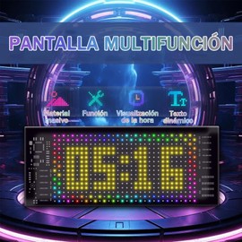 Ojos Led Para Carro,Pantalla Led Flexible Para Auto,Visualización LED Programable,Texto Personalizado De Control De Aplicación Inteligente,Adecuado Para Automóviles,Tiendas,Conciertos (17.3 cmx7 cm)