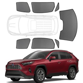 Toyota RAV4 2019 2020 2021 2022 2023 2024 2025 7 Pieces Set Custom Fit Magnetic Window Sunshade, Privacy Protection, Temperatur Control, Visor Front Rear Windshield Frame Curtain Side Tints Covers