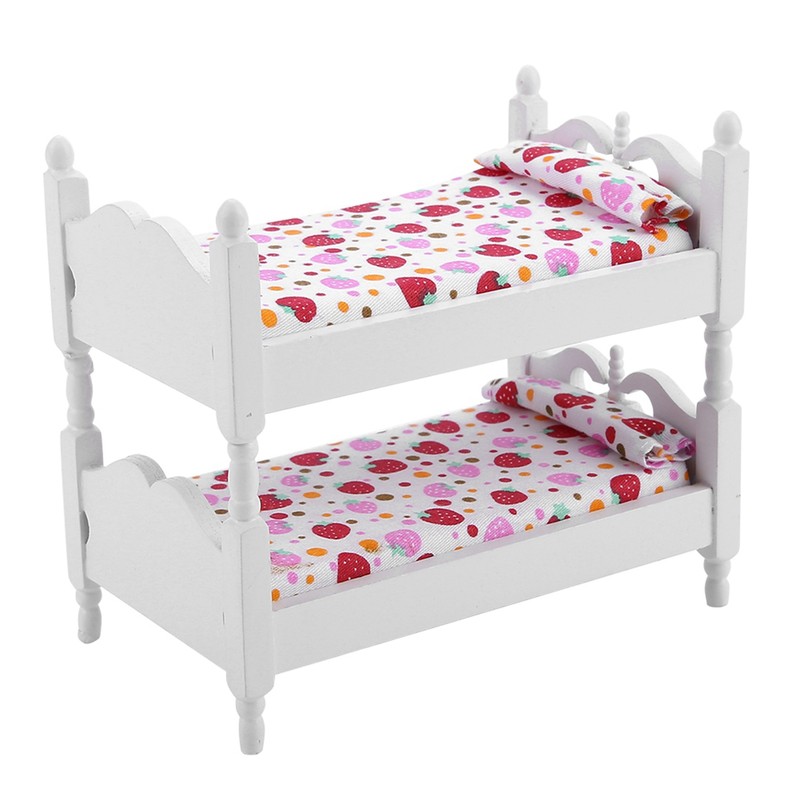 1:12 Doll House Mini Furniture Children Bedroom Model Bunk Bed