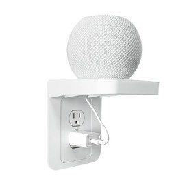 Outlet Shelf, White Wall Outlet Shelf, Outlet Shelf with Cord Storage, Standard Vertical Duplex Wall Shelf Organizer for Bathroom Decor Smart Home Space Saving Power Tools, Toothbrush (1 Pack)