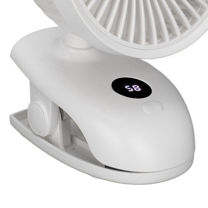 USB Desk Clip On Fan Intelligent Digital Display 3 Blades