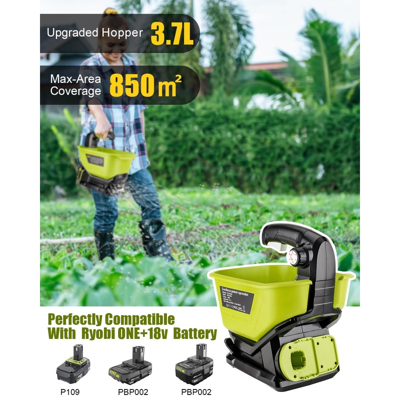 Adisipsoarin Salt Spreader for Ryobi 18v Battery,Handheld Fertilizer Spreader for