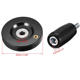 TA-VIGOR 63mm Revolving Handle Hand Wheel, 8mm Hole Diameter Back Corrugated Handwheel for Milling Machine Lathe Lead Screw with Plastic Handle