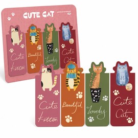 マグネットブックマーク 猫 4枚セット かわいい しおり 磁石 ブックマーカー 猫グッズ 文房具 読書 手帳 ノート 勉強用 子供 学生 プレゼント ギフト