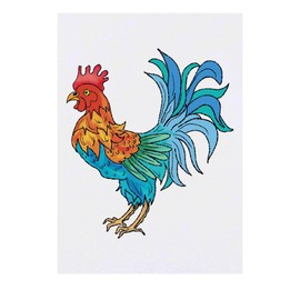 Azeeda 'Bunter Hahn' Temporäres Tattoo - Hautfreundlicher & Ungiftiger Abziehbild · Wasserfest (TO00085861)