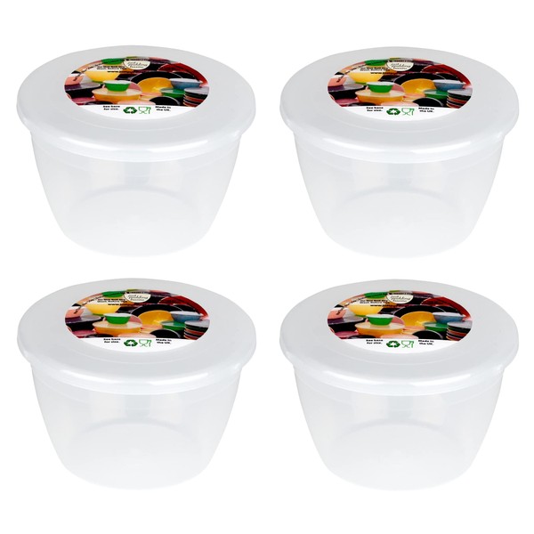 1/2 Pint Pudding Basin and Lid Pack of 4 Plastic