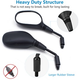 ATV Mirrors Universal 8mm 10mm Bolt 7/8 Inch Handle Bar Mount Clamp Motorcycle Convex Rear View Mirror fit Honda ATV Dirt Bike Scooter Kawasaki Cruiser Suzuki Victory and More (Classics)