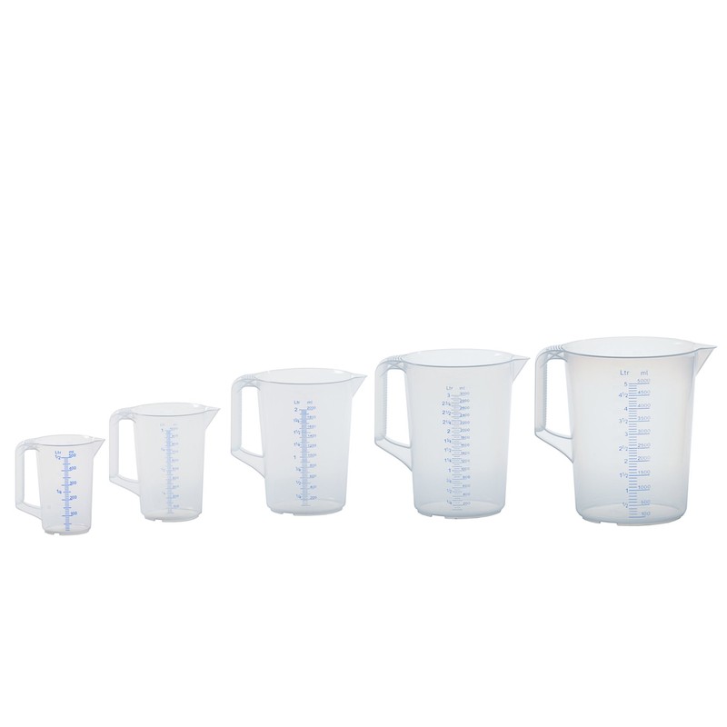 Hünersdorff measuring cup, shatter-proof, particularly temperature-resistant, coloured scale, food safe,