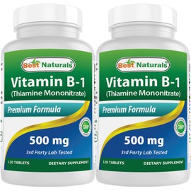 Best Naturals Vitamin B1 as Thiamine Mononitrate 500 mg 120 Tablets (120 Count (Pack of 2))