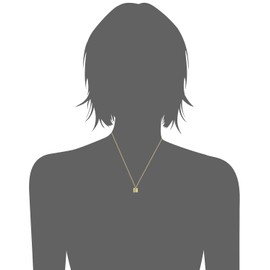 Kooljewelry 14k Yellow Gold Square Tile Cut-Out Initial Pendant Necklace - Letter E