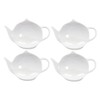 Sizikato 4pcs Pure White Ceramic Tea Bag Holder Tea Bag