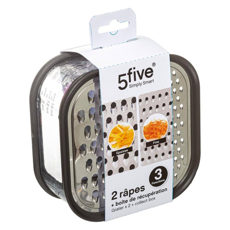 5five - 2 stainless steel rasps with collection box