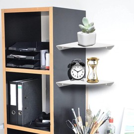 Fockety 2 Pcs Corner Shelf Wall Mount, Acrylic Quarter Round Floating Corner Shelves, Hanging Corner Wall Shelf Storage Display Organizer for Bedroom, Living Room, Kitchen