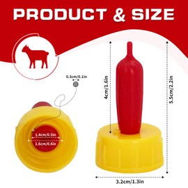 20-PCS Goat Nipples Nipple Soft Rubber Pacifier for Feeding Pup Foal Calf Small Animal Screw On Sprite Coke Soda Bottle (Yellow)