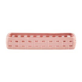 Mud Pie Woven Cracker Dish, Pink, 2" x 12"