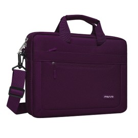 MOSISO Laptop Shoulder Messenger Bag Compatible with MacBook Pro 16 inch 2021 2022 M1 Pro/Max A2485/2019-2020 A2141/Pro 15 A1398, 15-15.6 inch Notebook with Adjustable Depth at Bottom, Magenta Purple