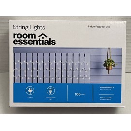 Room Essentials White Cord 100 String Lights Clear Room Essentials: Indoor/Outdoor
