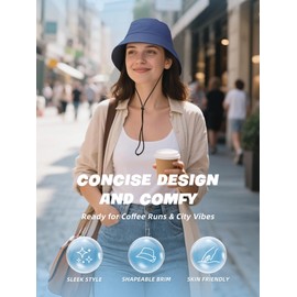 OnWander Bucket Hat for Women Men,Packable UV Protection Sun Hat for Beach,Golf Summer Travel Outdoor Quick Dry & Foldable Caps Blue