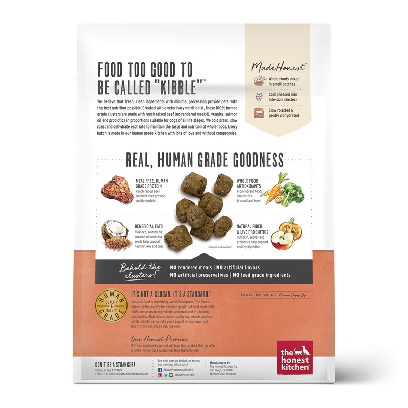 The Honest Kitchen Whole Food Clusters Grain Free Beef Dry