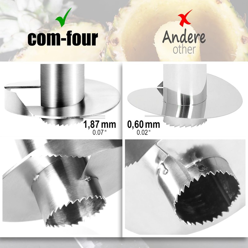 COM-FOUR® 2X Pineapple Cutter 3 in 1 - Pineapple Peeler