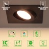 KnLnny Ware Black Recessed Lighting Square 4 inch 6 Pack,Canless